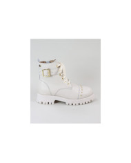 Botas Bege Militares Ginova Femininas com Tachas