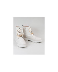 Botas Bege Militares Ginova Femininas com Correntes