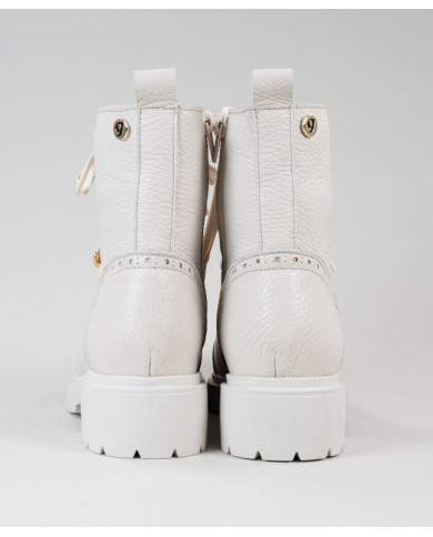 Botas Bege Militares Ginova Femininas com Correntes