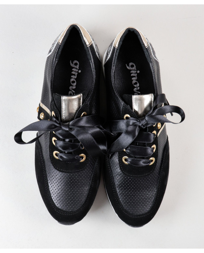 Pretas de Mulher Ginova shoes with Pearls