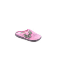 Pink Ladies Room Slippers with Fabric Flower