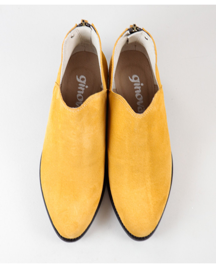 Women's Ginova Mustard Boots with Fecho Back