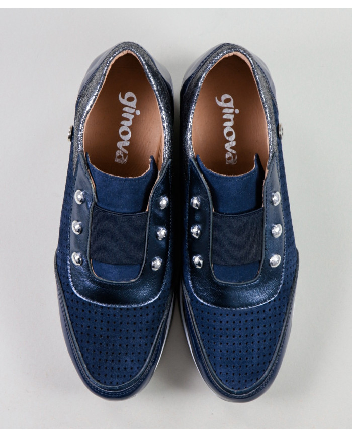 Blue shoes Ginova Women with Elastic