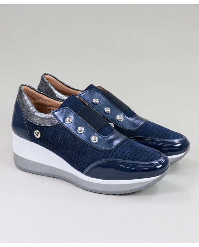 Blue shoes Ginova Women with Elastic