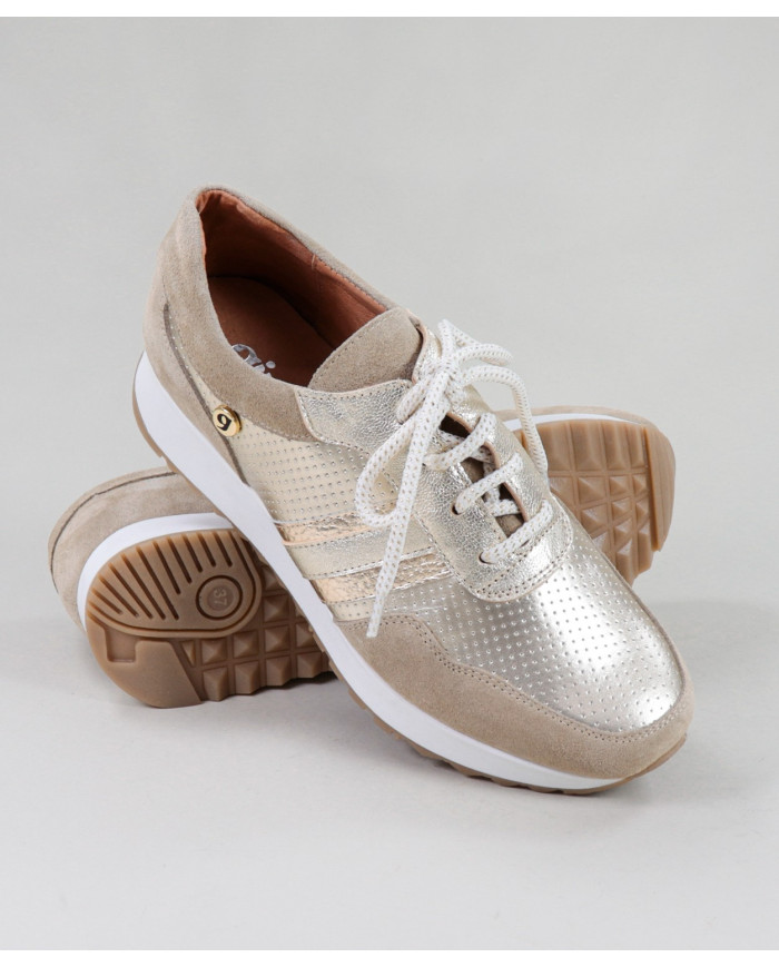 Women of Wholesalers Ginova Gold Sneakers