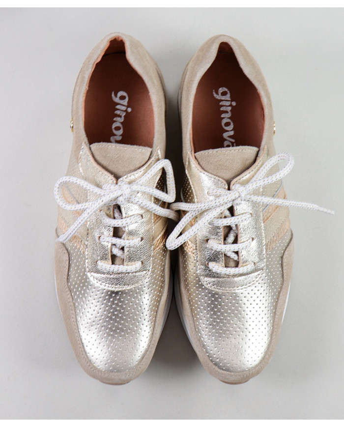 Women of Wholesalers Ginova Gold Sneakers