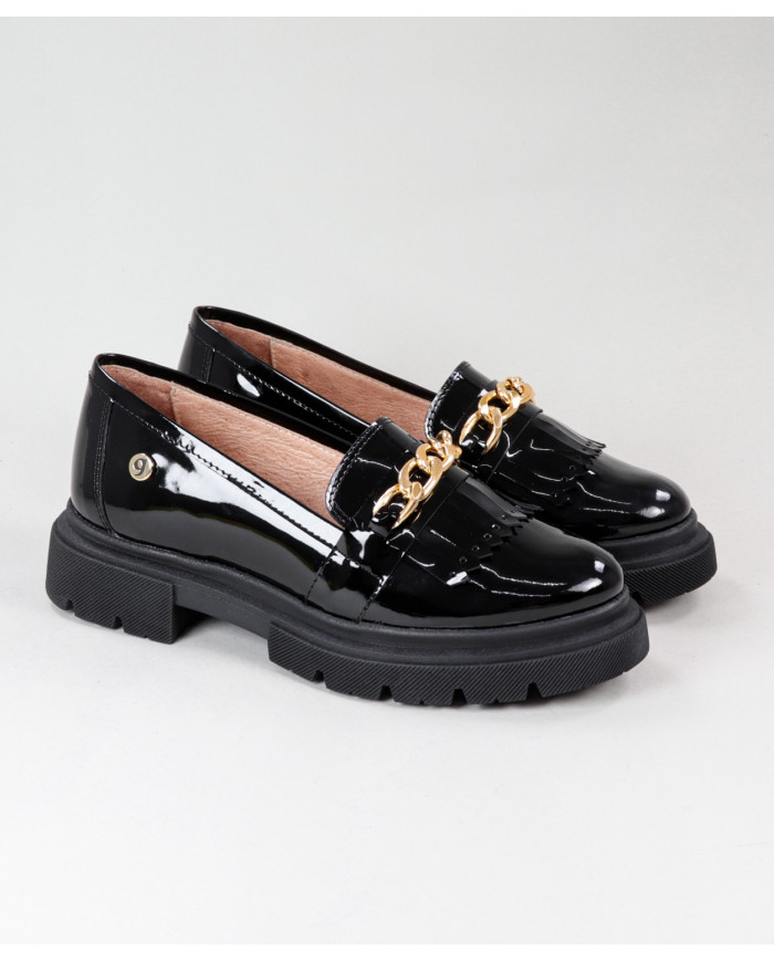 Black Rasos Ginova Shoes with Chain Detail