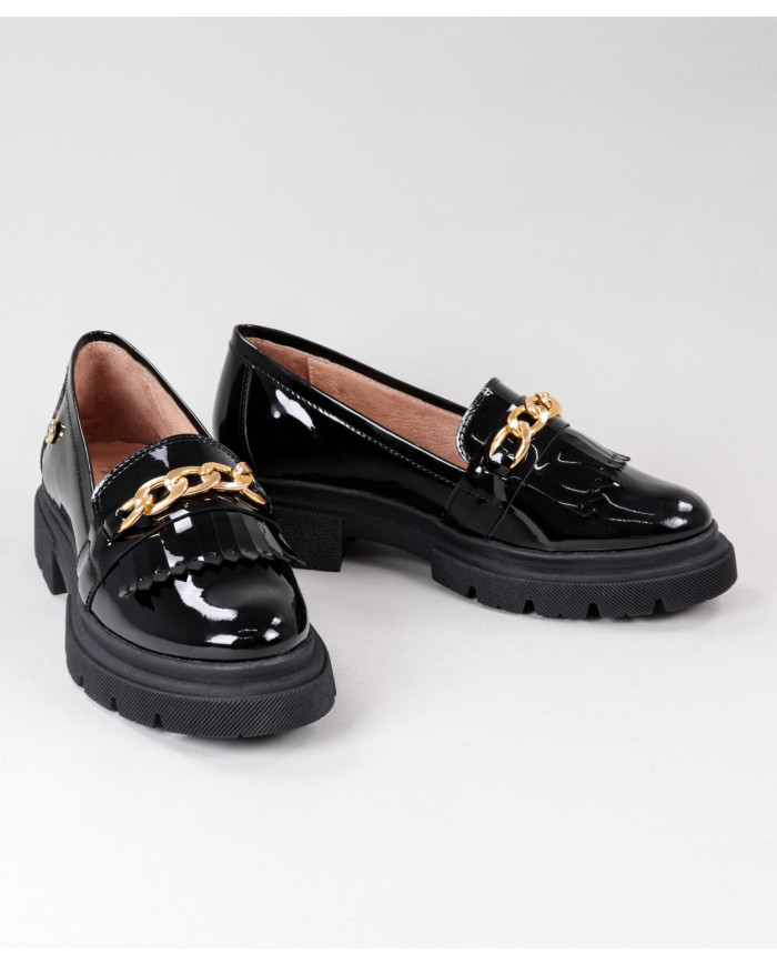 Black Rasos Ginova Shoes with Chain Detail
