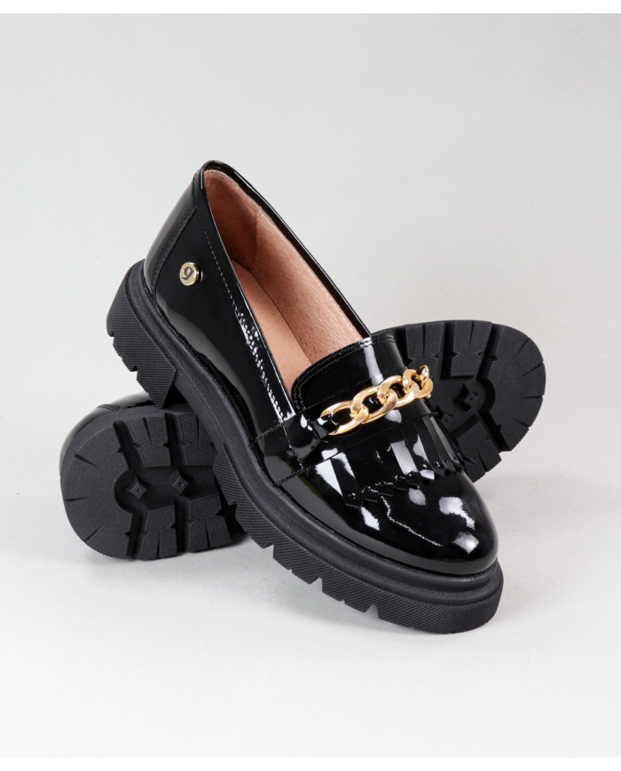 Black Rasos Ginova Shoes with Chain Detail
