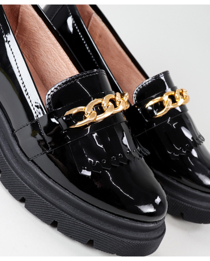 Black Rasos Ginova Shoes with Chain Detail