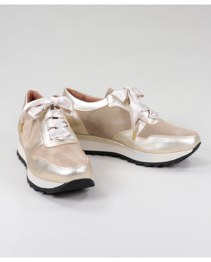 Women's Ginova Golden Sneakers with Satin Laces