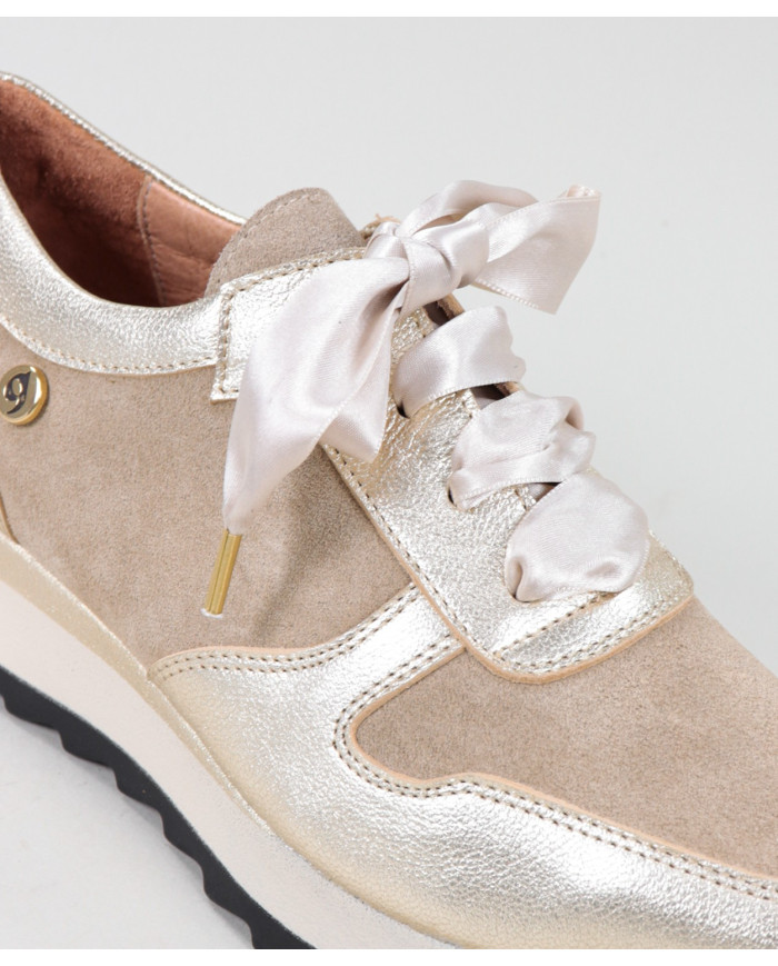 Women's Ginova Golden Sneakers with Satin Laces