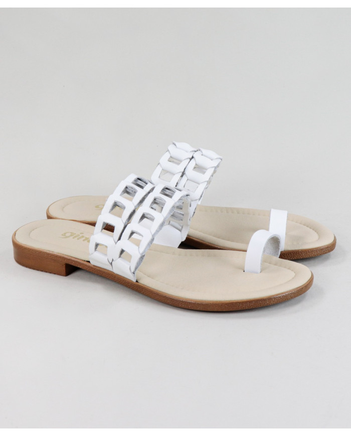 White Slippers of Lady Ginova with Strips