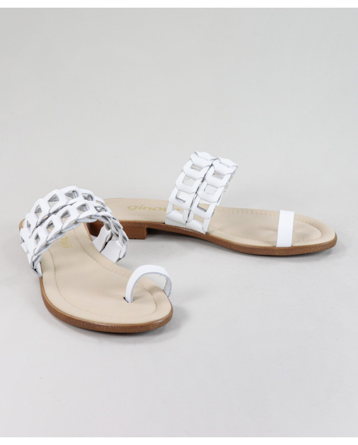 White Slippers of Lady Ginova with Strips
