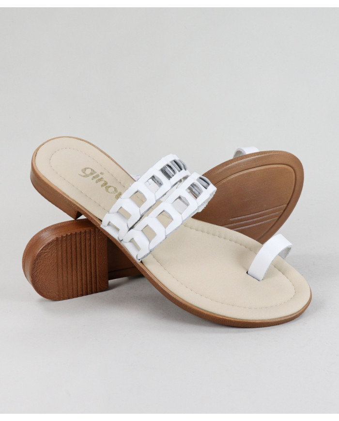 White Slippers of Lady Ginova with Strips