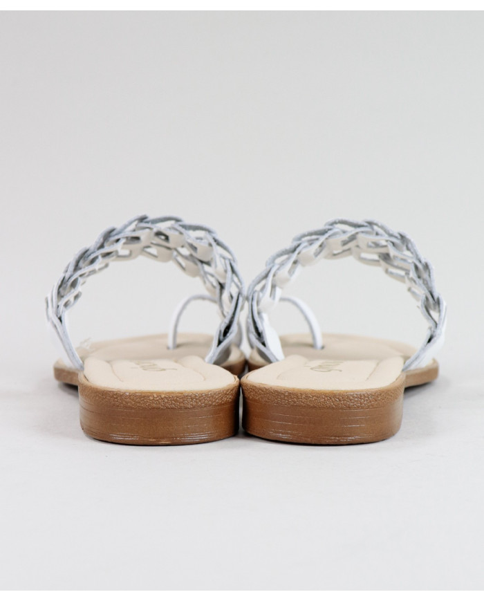 White Slippers of Lady Ginova with Strips