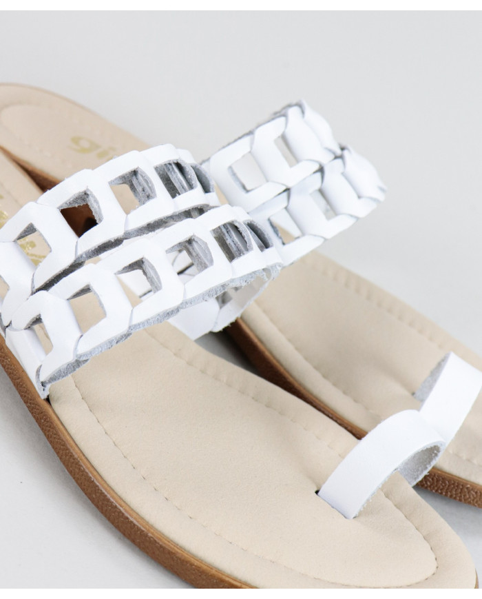 White Slippers of Lady Ginova with Strips