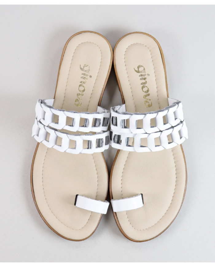 White Slippers of Lady Ginova with Strips