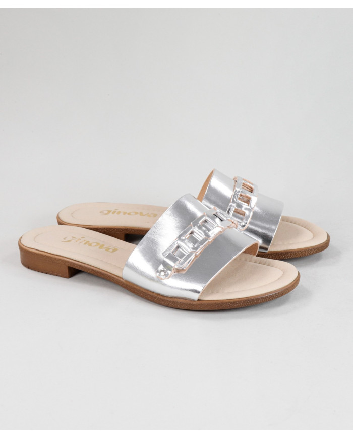 Silver Slippers of Lady Ginova with Strip Decorated