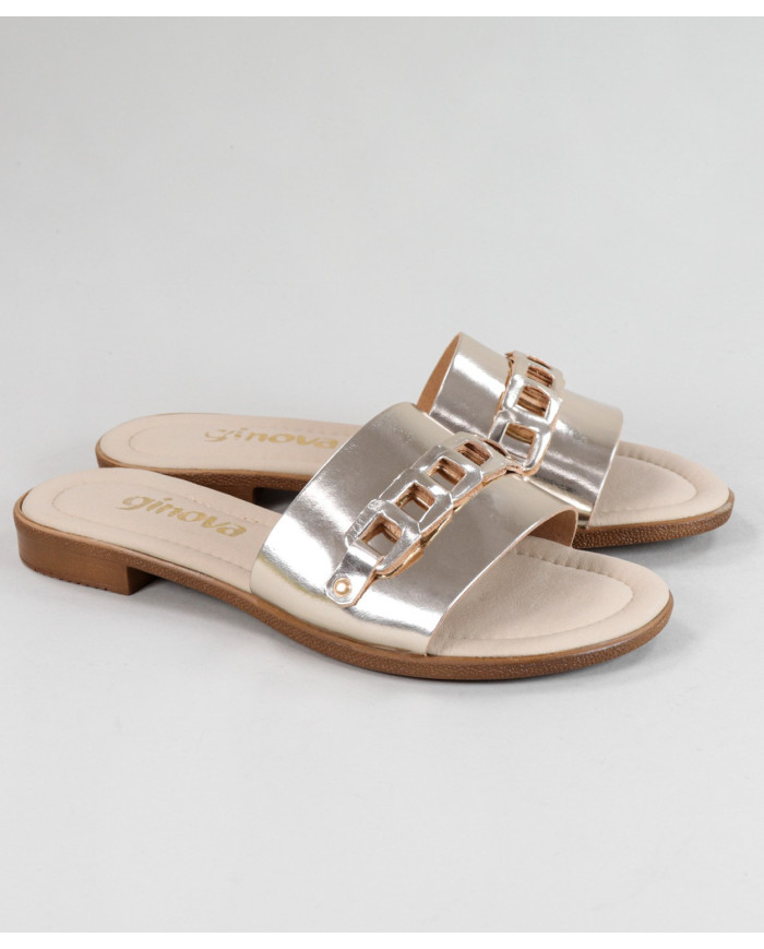 Golden Slippers of Lady Ginova with Strip Decorated