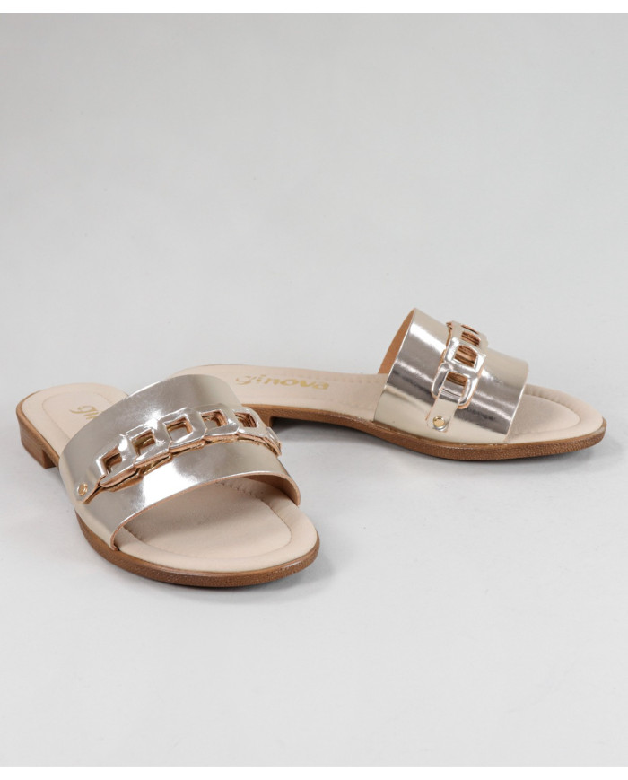 Golden Slippers of Lady Ginova with Strip Decorated