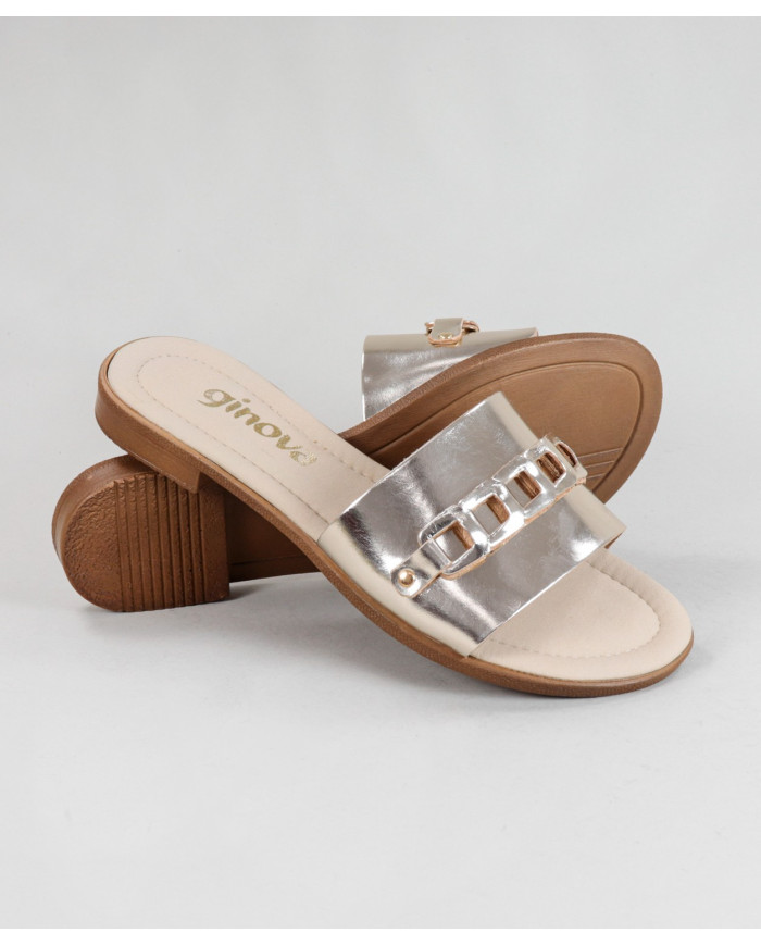 Golden Slippers of Lady Ginova with Strip Decorated