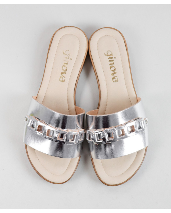 Silver Slippers of Lady Ginova with Strip Decorated