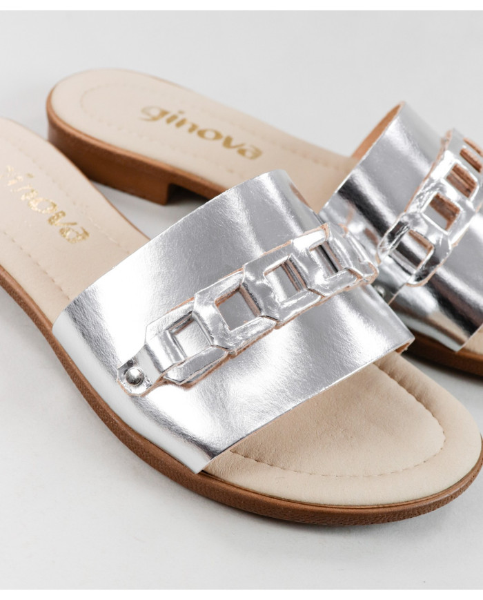 Silver Slippers of Lady Ginova with Strip Decorated