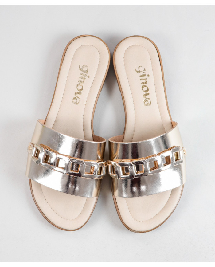 Golden Slippers of Lady Ginova with Strip Decorated