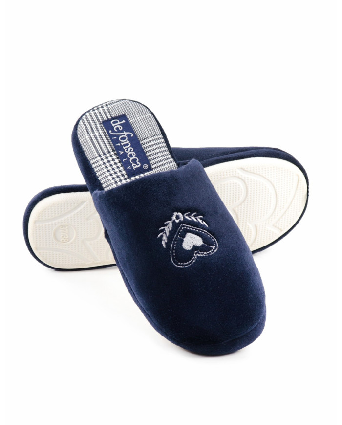 Blue Ladies Room Slippers DeFonseca Heart