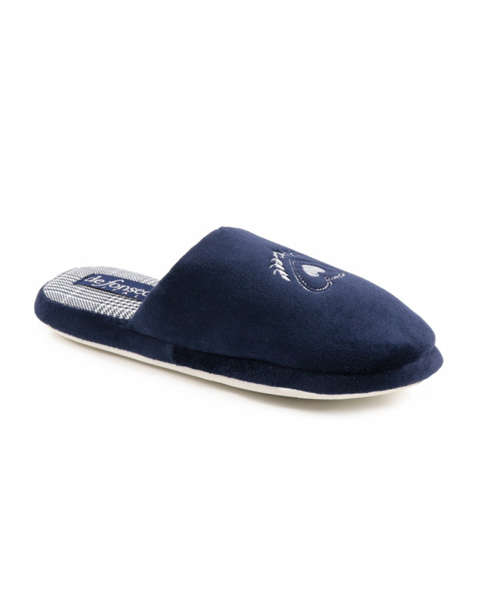 Blue Ladies Room Slippers DeFonseca Heart