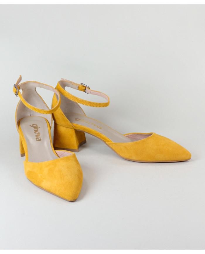 Lady Ginova's Yellow Shoes with Adjustable Strip
