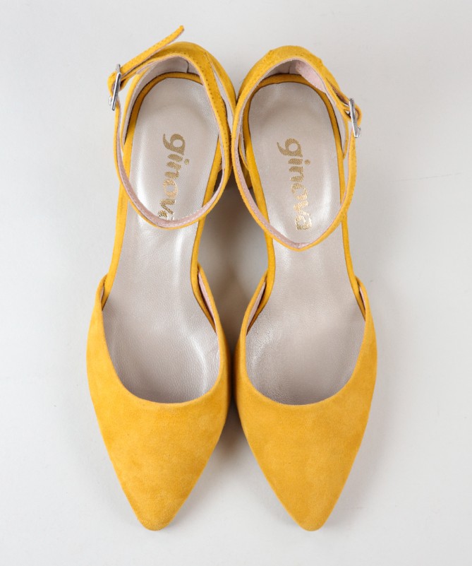 Sapatos Amarelas de Senhora Ginova com Tira Ajustável