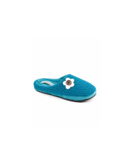 Turquoise DeFonseca Bedroom Slippers with Flower