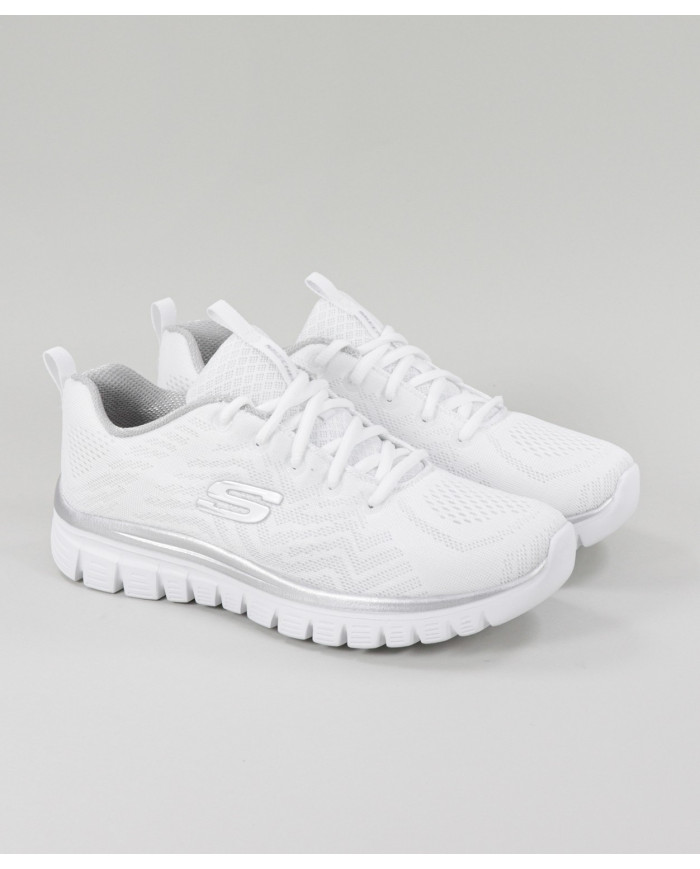 White Skechers Get Connected Trainers