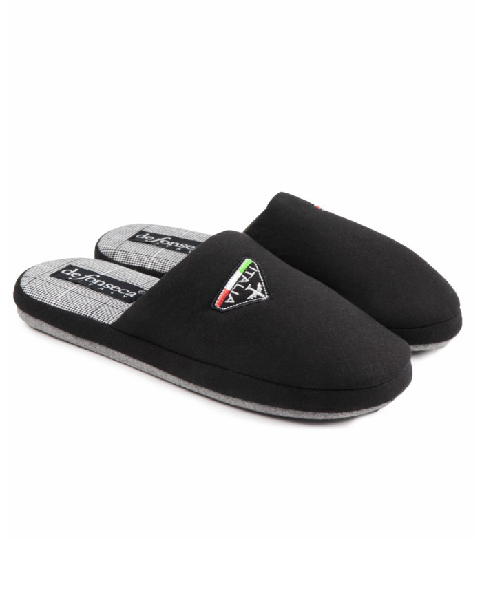 Men's Room Slippers Black DeFonseca Italy