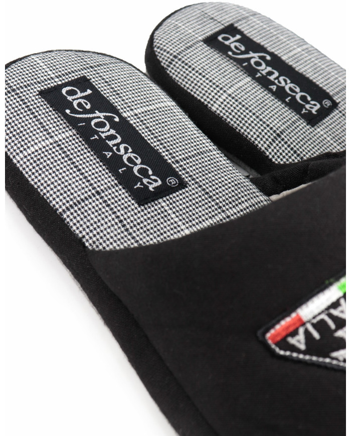 Men's Room Slippers Black DeFonseca Italy
