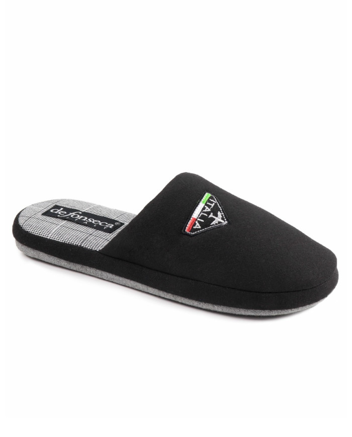 Men's Room Slippers Black DeFonseca Italy