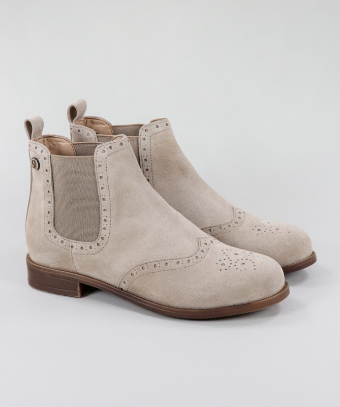 Botas Taupe de Senhora Ginova com Elásticos nas Laterais