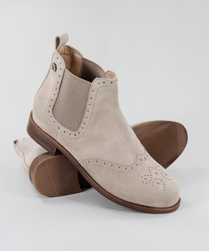 Botas Taupe de Senhora Ginova com Elásticos nas Laterais