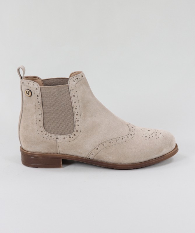 Botas Taupe de Senhora Ginova com Elásticos nas Laterais