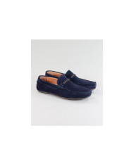 Blue Ginova Man Moccasins with String