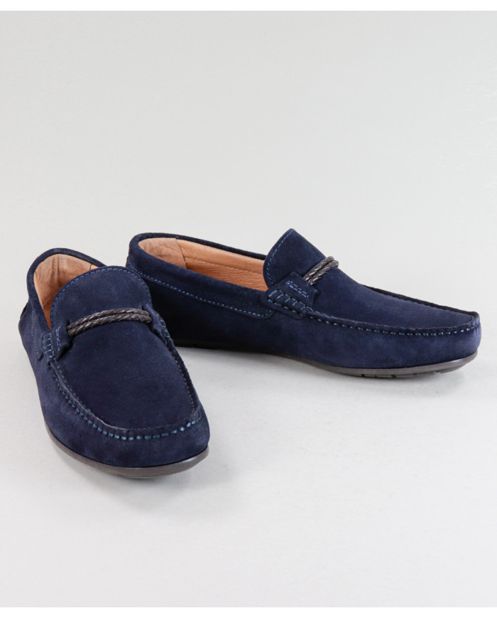 Blue Ginova Man Moccasins with String