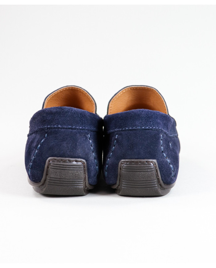 Blue Ginova Man Moccasins with String