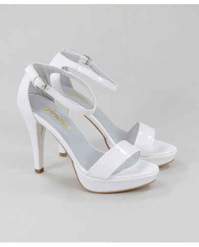 Elegant White Bride Sandals by Lady Ginova