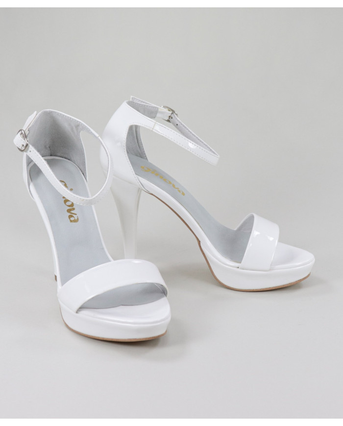 Elegant White Bride Sandals by Lady Ginova
