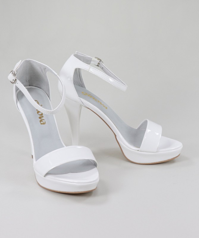 Sandálias Noiva Brancas Elegantes de Senhora Ginova