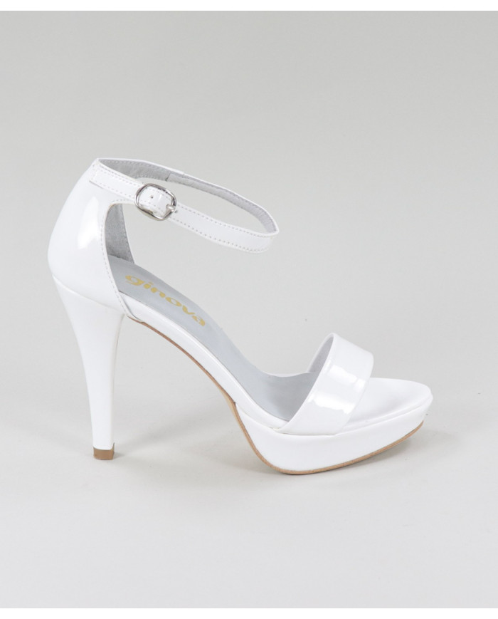 Elegant White Bride Sandals by Lady Ginova