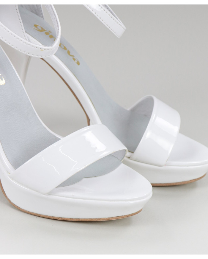 Elegant White Bride Sandals by Lady Ginova