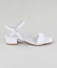 Sandálias Brancas de Senhora Ginova com Tira Entrançada